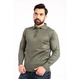 Erkek İnce Yün Triko Örgü Regular Kalıp Polo Yaka Baba Kazak Bluz 5015
