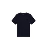 Erkek İncelikli İşlenmiş Logo Kısa Kol Bisiklet Yaka Pamuklu Lacivert T-Shirt EM002832 AF12955-UB118