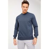 ERKEK İNDİGO MODERNFIT / EKSTRA DAR KALIP BİSİKLET YAKA SWEATSHİRT
