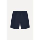 Erkek İndigo Straight Fit Keten Şort