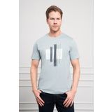 Erkek İndigo Trend Bisiklet Yaka Dinamik Fit Pamuk T-Shirt