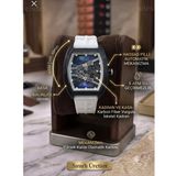 Erkek Iskelet Kadran Hologram Arka Panel Tonneau Kasa Silikon Kordon Spor Erkek Saat - Şeffaf Mekanizma Lüks Tasarım - Kırmızı - Gri