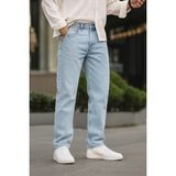 Erkek Jeans Bol Paça Buz Mavi Baggy Kot Pantolon - 36