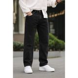 Erkek Jeans Bol Paça Siyah Baggy Kot Pantolon - 33