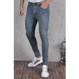 Erkek Jeans Skinny Fit Likralı Italyan Kesim Dar Paça Tırnaklı Kot Pantolon
