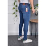 Erkek Jeans Slim Fit Likralı Dar Paça Tırnaklı Mavi Kot Pantolon