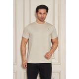 Erkek Jeuss Oysho Kumaş Sıfır Yaka Bej Tshirt