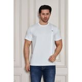 Erkek Jeuss Oysho Kumaş Sıfır Yaka Beyaz Tshirt - 2XL