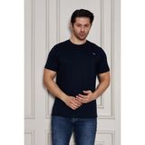 Erkek Jeuss Oysho Kumaş Sıfır Yaka Lacivert Tshirt
