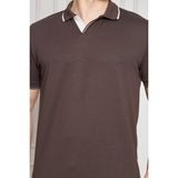 Erkek Jeuss Oysho Kumaş Yakalı Kahverengi Tshirt