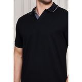 Erkek Jeuss Oysho Kumaş Yakalı Siyah Tshirt