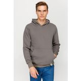 Erkek K.gri Standart Kapşonlu Sweatshirt