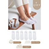 Erkek - Kadın Düz Desen 6 Çift Pamuklu Terletmez Babet Çorap