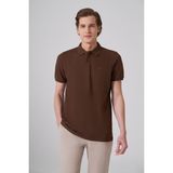 Erkek KAHVE Basic Polo Yaka Dynamic Fit T-Shirt