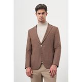 Erkek Kahve Dokuma Slim Fit Mono Yaka Ceket - 46 - 6 Drop
