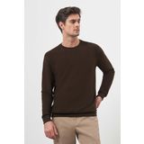 Erkek KAHVE Trend Bisiklet Yaka Sweat-Shirt