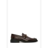 Erkek Kahverengi Tokalı Deri Klasik Loafer 26SFD6009FT