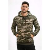 Erkek Kamuflaj Desenli 2 İplik 4 Mevsim Kapüşonlu Kanguru Cepli Hoodie Sweatshirt - Kamuflaj
