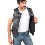 Erkek Kamuflaj Spor Yelek 518A — İnce Kumaş, Fermuarlı Geniş Ön Cep, Kapaklı Çift Cep, Yan Lastikli Rahat Fit, Günlük & Outdoor Kullanım (S)