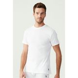 Erkek Kapalı Yaka Kısa Kollu 2'li Paket Tshirt Atlet 80197 - M - Beyaz