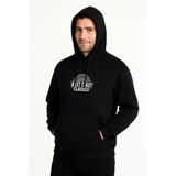 Erkek Kapşonlu Sweatshirt – Oversize Üç İplik Şardonlu Hoodie, “West Coast Classics” Ön & Arka Baskılı, Kanguru Cepli Kışlık Günlük