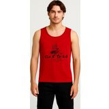 Erkek Kaptan Baskılı %100 Pamuk Kolsuz T-Shirt