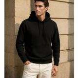Erkek Kapüşonlu İçi Polarlı Siyah Sweatshirt