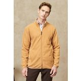 ERKEK KARAMEL Anti-Pilling Tüylenme Yapmayan Standart Fit Bato Yaka Sweatshirt Polar Ceket