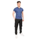 Erkek Kargo Cep Siyah Yandan Cepli Beli Lastikli Regular Fit Pantolon (SİYAH, S)
