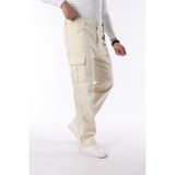 Erkek Kargo Cepli Baggy Pantolon - Ekru - 33