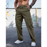 Erkek Kargo Cepli Gabardin Regular Fit Pantolon - Haki - 38