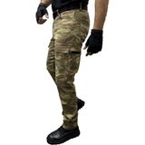 Erkek Kargo Pantolon Taktikal Cep Gabardin Likralı - 38 - Kamuflaj