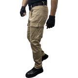 Erkek Kargo Pantolon Taktikal Cep Gabardin Likralı - 40 - 1FS-Krem