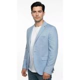 Erkek Karyağdı Desenli Slim Fit Blazer Ceket – Mavi & Gri – Şık Günlük Ve Ofis Kombin