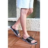 Erkek Kaymaz Taban Terlik Deniz Plaj Havuz Banyo Terliği Günlük 001 siyah
