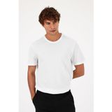 Erkek Ken Bisiklet Yaka Regular Fit Basic Tişört - Beyaz BEYAZ