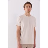 Erkek Ken Bisiklet Yaka Regular Fit Basic Tişört - Taş TAŞ
