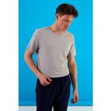 Erkek Ken Bisiklet Yaka Regular Fit Pike Basic Tişört - Gri GRİ
