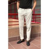 Erkek, Keten dokuma, Pamuklu kumaş, Regular fit, Mevsimlik Pantolon 294 - Beyaz - 40