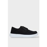 Erkek Keten Gabardin Kumaş Günlük Sneaker Ayakkabı SİYAH - BEYAZ