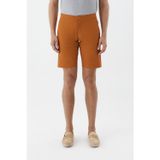 Erkek Kiremit Normal Kesim Regular Fit Pamuklu Yan Cep Normal Bel Bermuda Şort