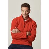 ERKEK KIRMIZI Anti-Pilling Tüylenme Yapmayan Standart Fit Bato Yaka Soğuk Geçirmez Polar Sweatshirt