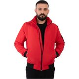 Erkek Kırmızı Astarlı Dik Yaka Mevsimlik Su ve Rüzgar Geçirmez Mont FM-505