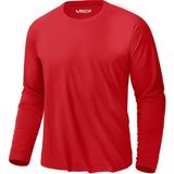 Erkek Kırmızı Basic Uzun Kollu Tişört Sporcu Body T-Shirt - 2XL