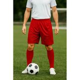 Erkek Kırmızı Futbol Şortu Ve Çorap Seti - Spor Antrenman Ve Maç Kombini
