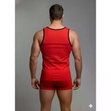 Erkek Kırmızı Tank Top Boxer Takımı