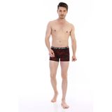 Erkek Kırmızı Yazı Desenli Dijital Boxer 796