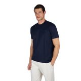 Erkek Kısa Kol Bisiklet Yaka Rahat Kesim Lacivert T-Shirt 26411038-013