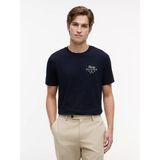 Erkek Kısa Kol Bisiklet Yaka Tommy Hilfiger Yazı Desen Slim Fit Lacivert T-Shirt MW0MW43224-DW5 - 2XL