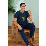 Erkek Kısa Kol Lacivert Pijama Takım C9T7N49 LACİVERT S